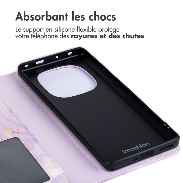 imoshion Étui de téléphone portefeuille Design Xiaomi Redmi Note 14 Pro (5G) - Purple Marble