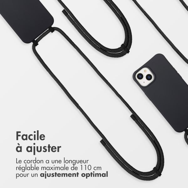 imoshion Coque arrière Color avec cordon amovible et MagSafe Apple iPhone 14 - Noir