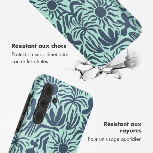 Selencia Coque arrière Vivid Samsung Galaxy A55 - Tropical Vibes Light Blue