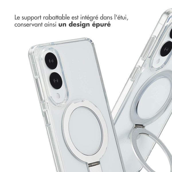 Accezz Coque Ring Stand avec MagSafe Samsung Galaxy S25 Edge - Transparent