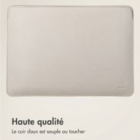 Accezz Leather Pochette ordinateur le Apple MacBook 16 pouces - Beige