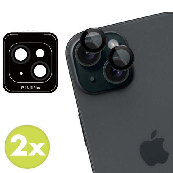 imoshion Lot de 2 protections d'objectif de caméra Apple iPhone 15 / 15 Plus - Black