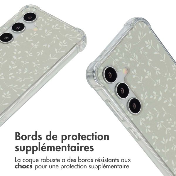 imoshion Coque Design avec cordon Samsung Galaxy S24 - Smoke Green Flowers