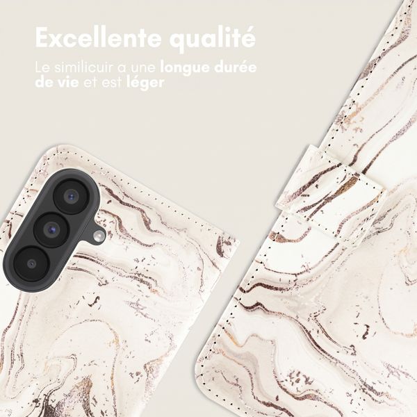 imoshion Étui de télephone portefeuille Design Samsung Galaxy A37 (5G) - Sandy Marble