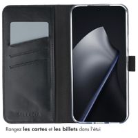 Selencia Étui portefeuille en cuir véritable Xiaomi 15T Pro - Noir