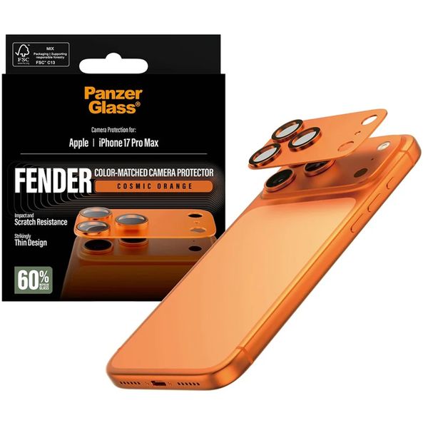 PanzerGlass Fender Protection Caméra iPhone 17 Pro Max - Cosmic Orange