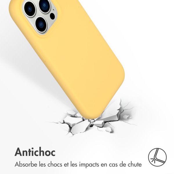 Accezz Coque Liquid Silicone avec MagSafe iPhone 14 Pro - Jaune