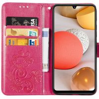 Etui de téléphone Fleurs de Trèfle Samsung Galaxy A42 - Rose