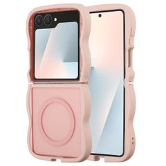 Selencia Coque arrière Wavy avec MagSafe Samsung Galaxy Z Flip 7 - Soft Pink