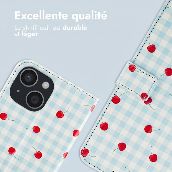 imoshion Étui de télephone portefeuille Design Apple iPhone 14 - Cherry Check