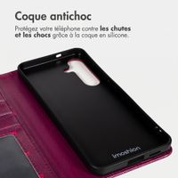 imoshion Étui de télephone portefeuille Design Samsung Galaxy S25 - Crush Check Coral Dust