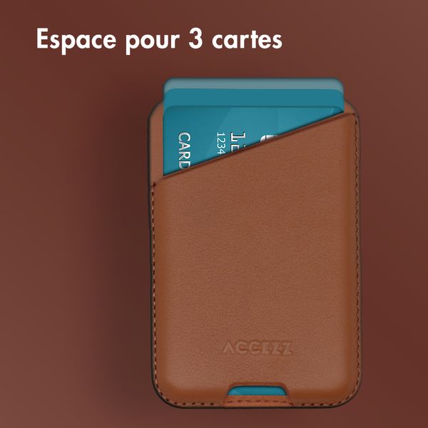 Accezz Porte-cartes en cuir - Compatible avec MagSafe et Qi2 - Sienna Brown
