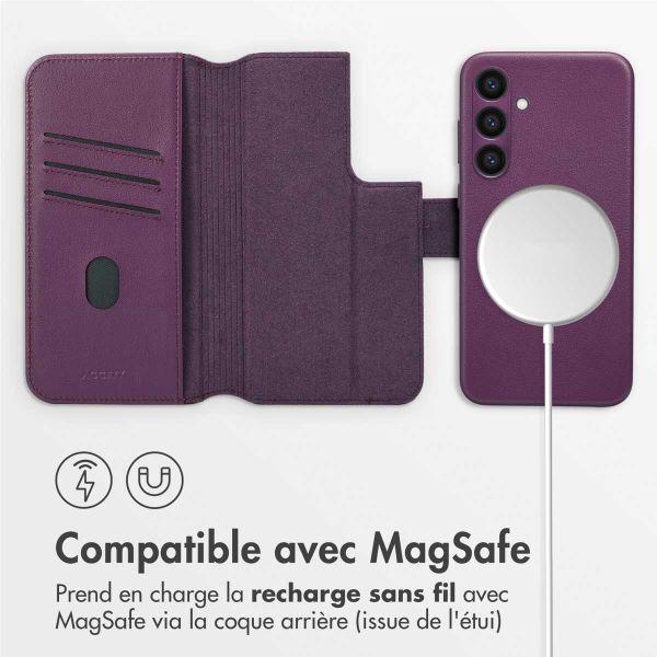 Accezz Étui de téléphone portefeuille en cuir 2-en-1 avec MagSafe Samsung Galaxy S23 FE - Heath Purple