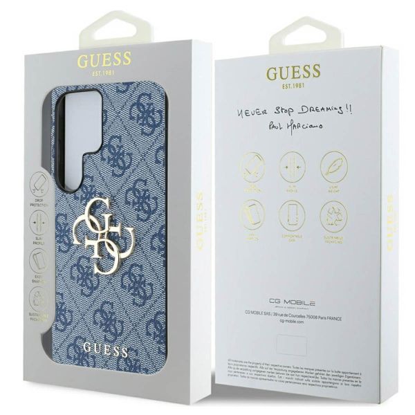 Guess Coque 4G Metal Logo Backcover Samsung Galaxy S25 Ultra - Bleu