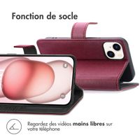 imoshion Étui de téléphone portefeuille Luxe iPhone 15 - Bordeaux