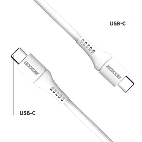 Accezz Câble USB-C vers USB-C - 2 mètres - Blanc