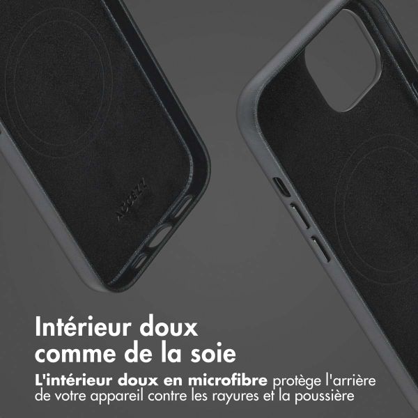 Accezz Étui de téléphone portefeuille en cuir 2-en-1 avec MagSafe Apple iPhone 15 - Onyx Black