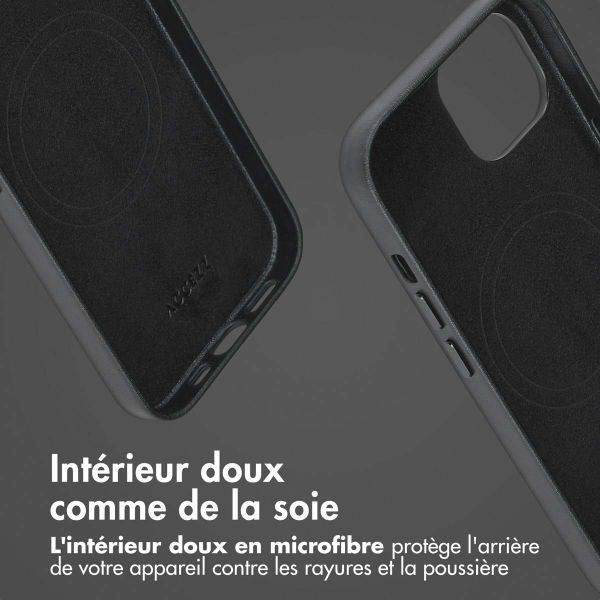 Accezz Étui de téléphone portefeuille en cuir 2-en-1 avec MagSafe iPhone 15 - Onyx Black