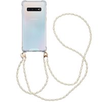 imoshion Coque avec dragonne + bracelet - Perles Samsung Galaxy S10 - Transparent
