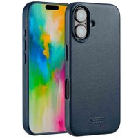 Accezz Coque arrière en cuir avec MagSafe Apple iPhone 16 - Nightfall Blue