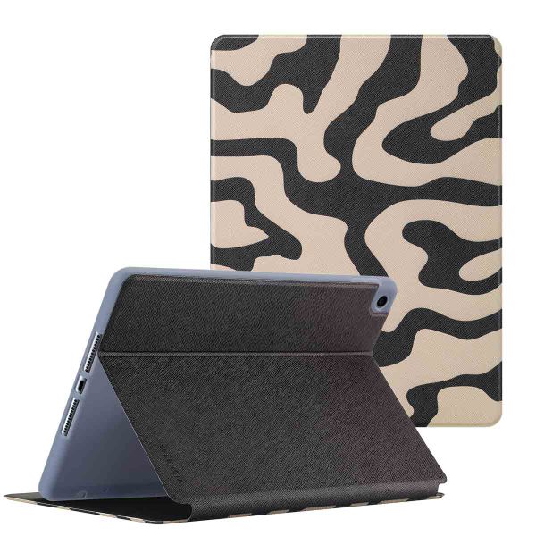 Selencia Coque tablette Vivid iPad 7 (2019) / iPad 8 (2020) / iPad 9 (2021) 10.2 pouces - Art Wave Black