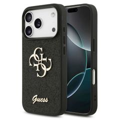Guess Coque 4G Metal Logo Glitter Apple iPhone 17 Pro - Noir