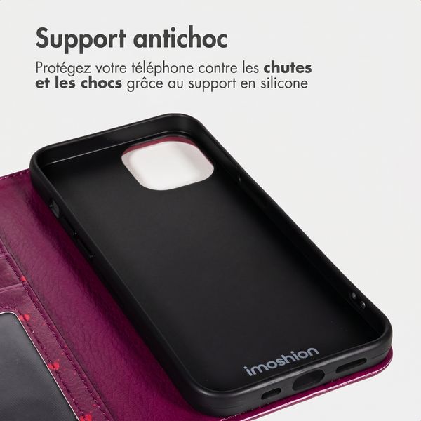 imoshion Étui de télephone portefeuille Design Apple iPhone 13 - Crush Check Coral Dust