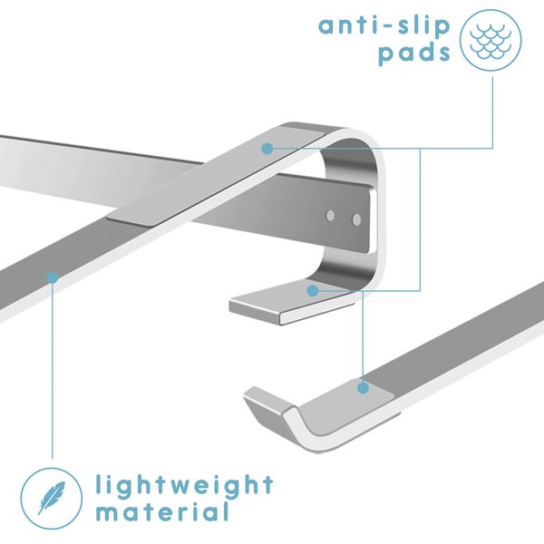 imoshion Socle de bureau pour ordinateur portable - Réglable - Maximum 18 pouces - Aluminium - Argent