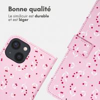 imoshion Étui de télephone portefeuille Design Apple iPhone 15 - Blush Berries