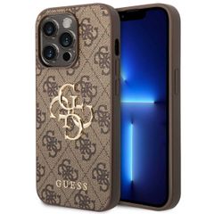 Guess Coque 4G Metal Logo Backcover Apple iPhone 14 Pro Max - Marron