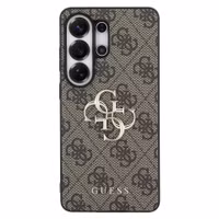 Guess Coque arrière en cuir 4G avec MagSafe Samsung Galaxy S26 Ultra - Gold Edge - Brown