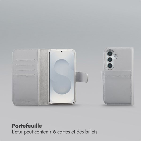 Selencia Étui portefeuille amovible Olyn avec MagSafe Samsung Galaxy S24 / S25 - Gris