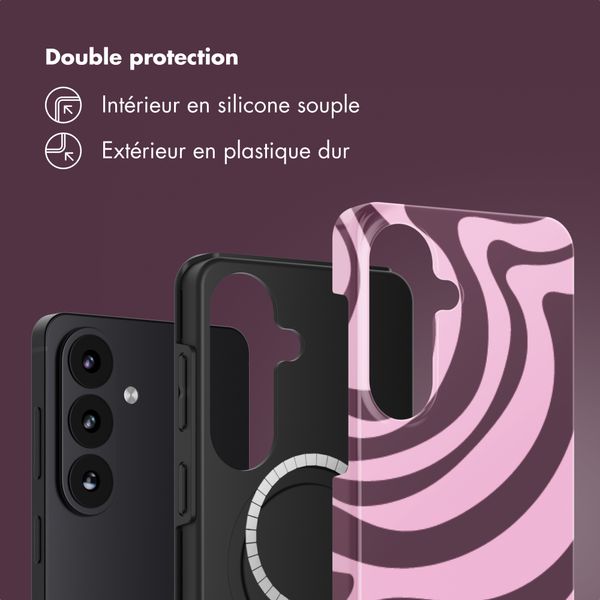 Selencia Coque arrière Vivid avec MagSafe Samsung Galaxy S26 Plus - Wavy Swirl Pink Plum