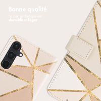 imoshion Étui de téléphone portefeuille Design Samsung Galaxy A55 - Beige Graphic