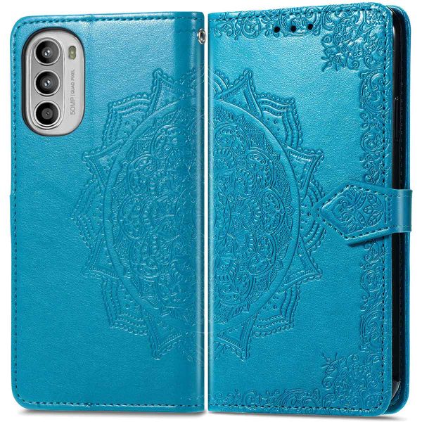 imoshion Etui de téléphone portefeuille Mandala Motorola Moto G52 / G82 - Turquoise