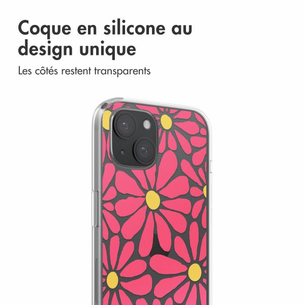 imoshion Coque design pour iPhone 15 - Dusty Rose Flowers Connect