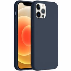 Accezz Coque Liquid Silicone Apple iPhone 12 (Pro) - Bleu foncé