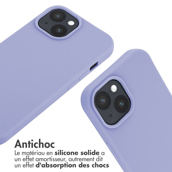 imoshion Coque en silicone avec cordon Apple iPhone 15 - Violet