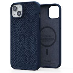 Njorð Collections Coque Salmon Leather MagSafe iPhone 15 Plus - Blue