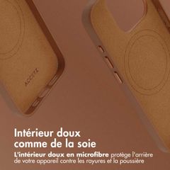 Accezz Coque arrière en cuir avec MagSafe Apple iPhone 15 Pro - Sienna Brown