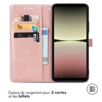 imoshion Etui de téléphone portefeuille Mandala Sony Xperia 10 V - Rose Dorée