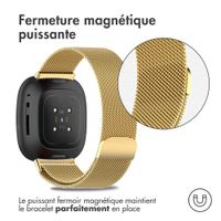 imoshion Bracelet magnétique milanais le Fitbit Versa 4 / 3 / Sense (2) - Dorée