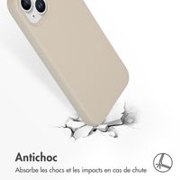 Accezz Coque Liquid Silicone iPhone 15 Plus - Stone