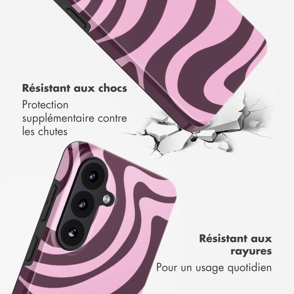 Selencia Coque arrière Vivid avec MagSafe Samsung Galaxy S26 Plus - Wavy Swirl Pink Plum