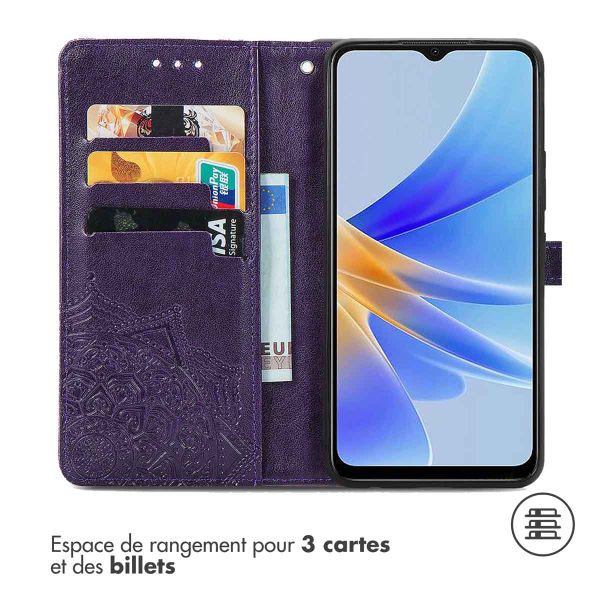 imoshion Etui de téléphone portefeuille Mandala Oppo A17 - Violet