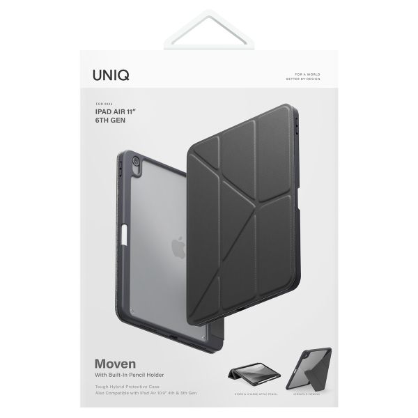 Uniq Étui Moven Apple iPad Air 11 pouces (2025) M3 / (2024) M2 / Air 5 (2022) / Air 4 (2020) - Charcoal Grey