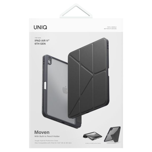 Uniq Étui Moven iPad Air 11 pouces (2024) M2 / Air 5 (2022) / Air 4 (2020) - Charcoal