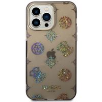 Guess Coque Peony Glitter iPhone 14 Pro Max - Noir