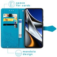 imoshion Etui de téléphone portefeuille Mandala Xiaomi Poco X4 Pro 5G - Turquoise