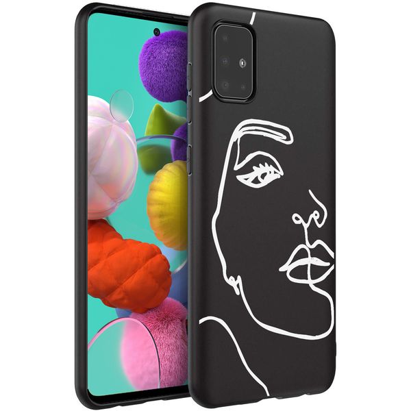 imoshion Coque Design Samsung Galaxy A51 - Visage abstrait - Blanc